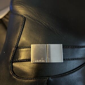 Calvin Klein Black Leather Heeled Boots